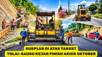 progres jalan Tolai Sausu