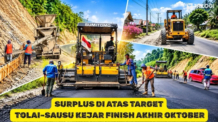 progres jalan Tolai Sausu